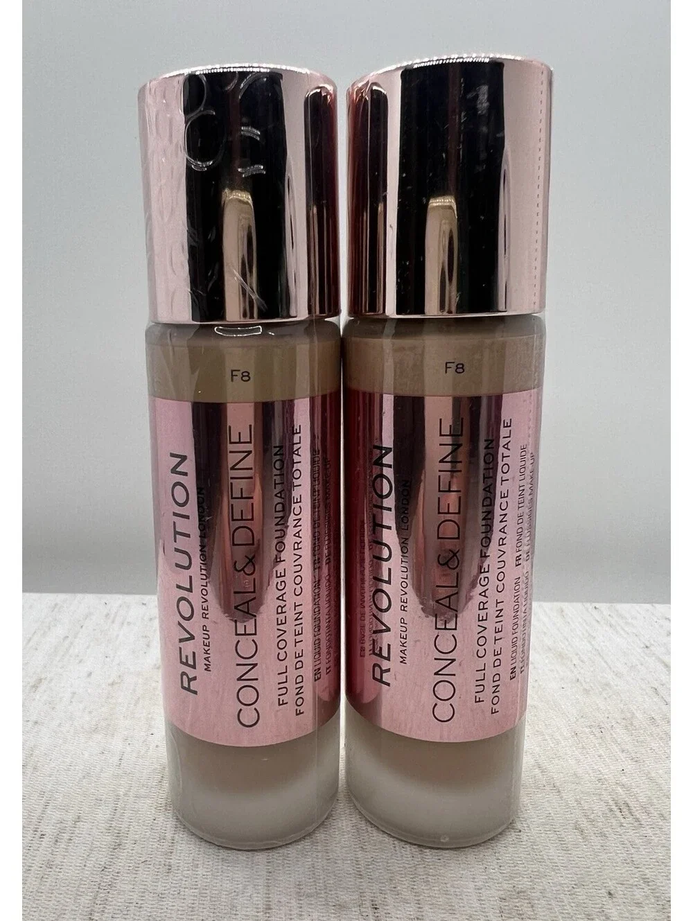 Revolution Makeup Foundation conceal define full Light Medium F8 new sealed lot
